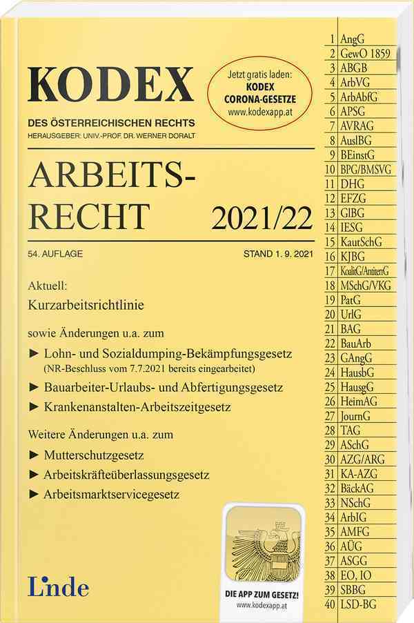 KODEX Arbeitsrecht 2021/22