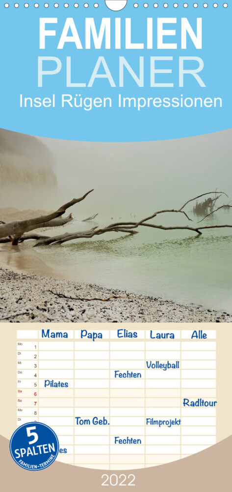 Familienplaner Insel Rügen Impressionen (Wandkalender 2022 , 21 cm x 45 cm, hoch)
