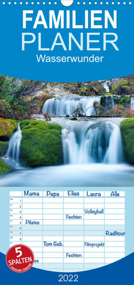 Familienplaner Wasserwunder (Wandkalender 2022 , 21 cm x 45 cm, hoch)