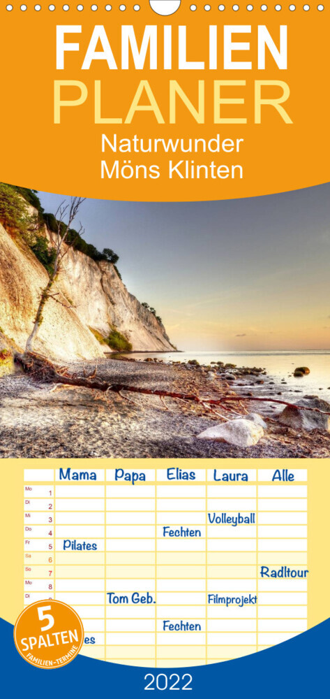 Familienplaner Naturwunder Möns Klinten (Wandkalender 2022 , 21 cm x 45 cm, hoch)