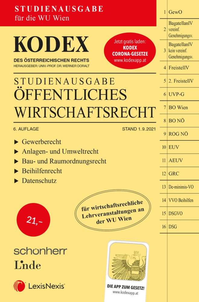 KODEX Öffentliches Wirtschaftsrecht 2021/22 - inkl. App