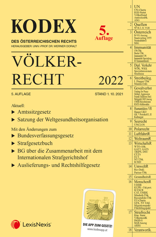 KODEX Völkerrecht 2022 - inkl. App