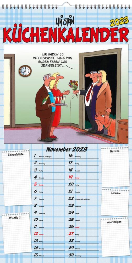 Uli Stein Küchenkalender 2023: Monatskalender für die Wand