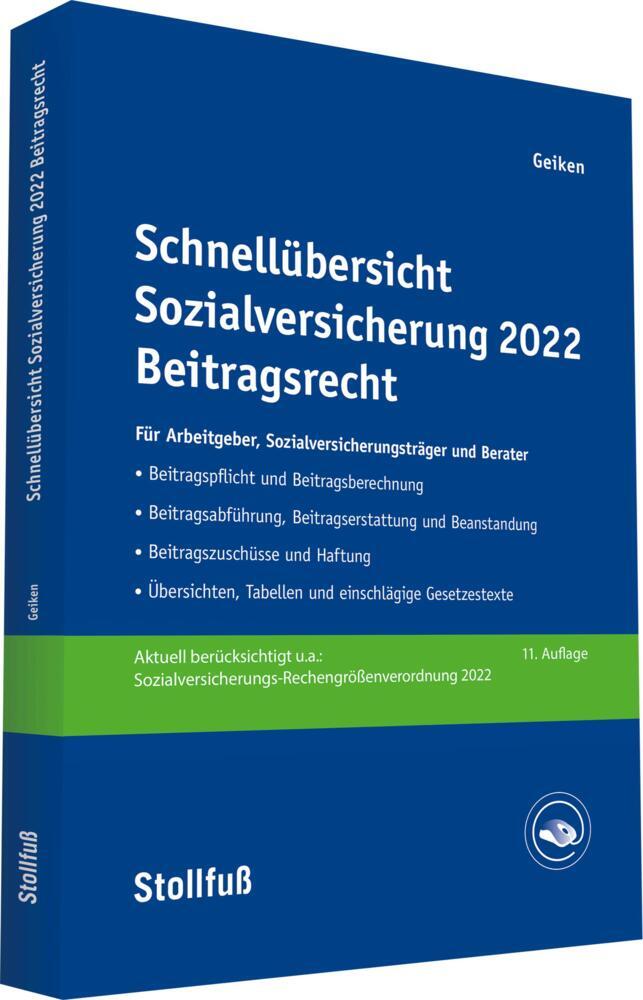 Schnellübersicht Sozialversicherung 2022 Beitragsrecht