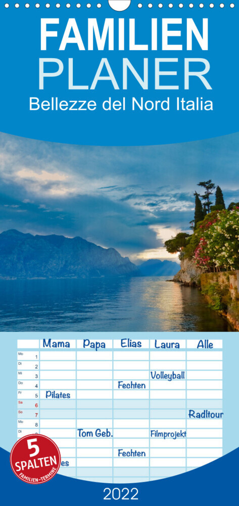 Familienplaner Bellezze del Nord Italia (Wandkalender 2022 , 21 cm x 45 cm, hoch)