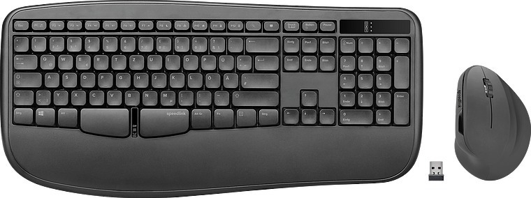 SPEEDLINK PIAVO Ergonomic Deskset - Wireless, black - DE Layout