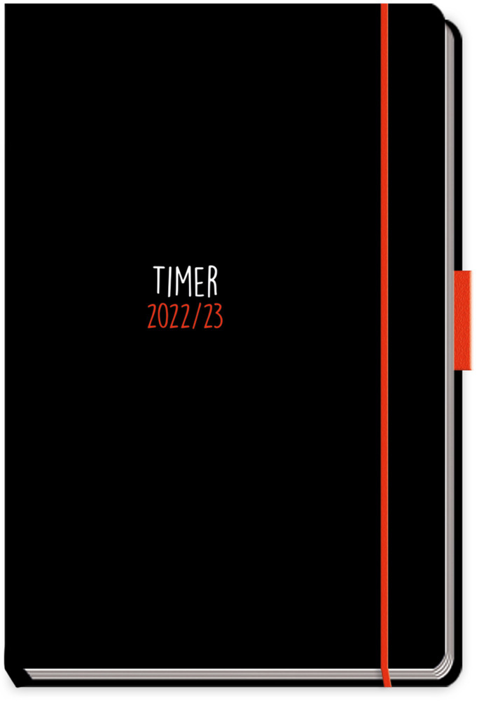 Trötsch Schülerkalender Specials mit Gummiband und Stifthalter Uni Black 2022/2023