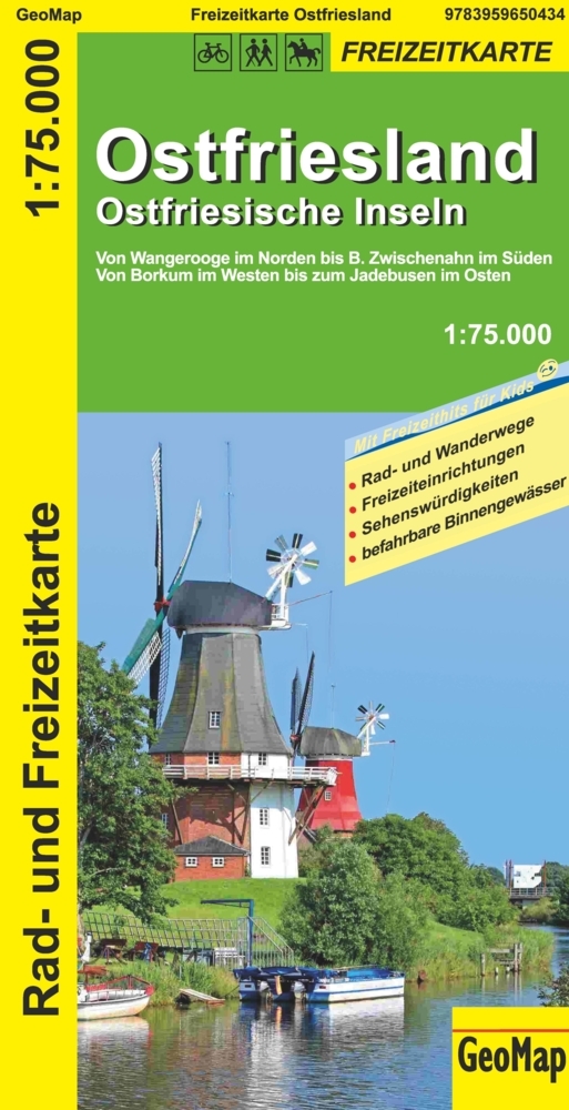 Ostfriesland Ostfriesische Inseln 1:75.000 Rad- und Freizeitkarte