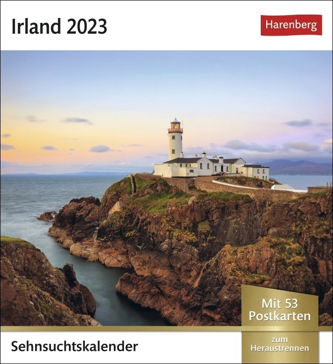 Irland Sehnsuchtskalender 2023. Fernweh in einem kleinen Kalender zum Aufstellen. Die schönsten Landschaften Irlands als Postkarten in einem Tischkalender. Auch zum Aufhängen.