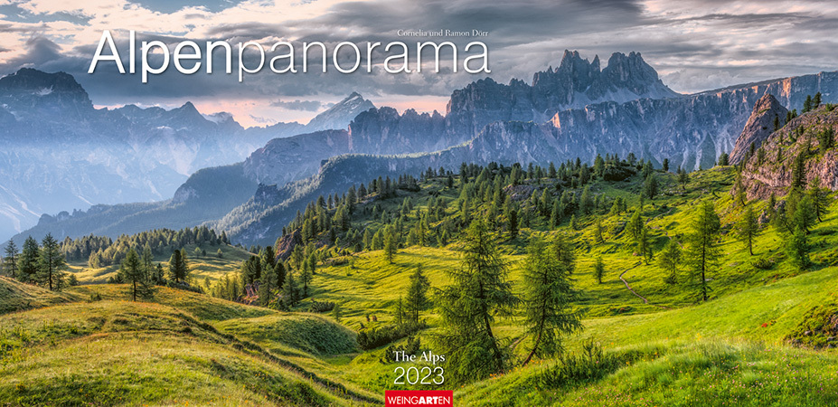 Alpenpanorama Kalender 2023. Die Berge der Schweiz, Deutschlands und Österreichs in einem Großformat-Kalender. Atemberaubende Ausblicke in einem großen Wandkalender.