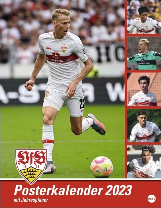VfB Stuttgart Posterkalender 2023. Die Fußballstars im Kalender-Großformat. XXL Wandkalender mit den besten Spielerfotos des VfB Stuttgart. Perfekt für jeden Fußballfan!