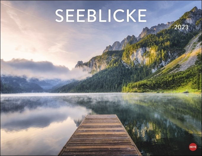 Seeblicke Posterkalender 2023. Großer Wandkalender 2023, mit Naturaufnahmen, die den Alltag vergessen lassen. Hochwertiger Foto-Kalender im Großformat.