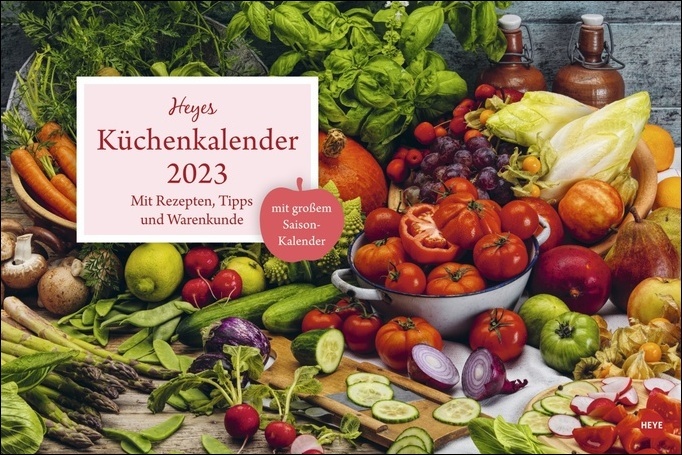 Küchenkalender Broschur XL 2023.Praktischer und dekorativer Kalender für die Küche: Tolle Fotos und viel Platz für Termine in einem hochwertigen Broschürenkalender.