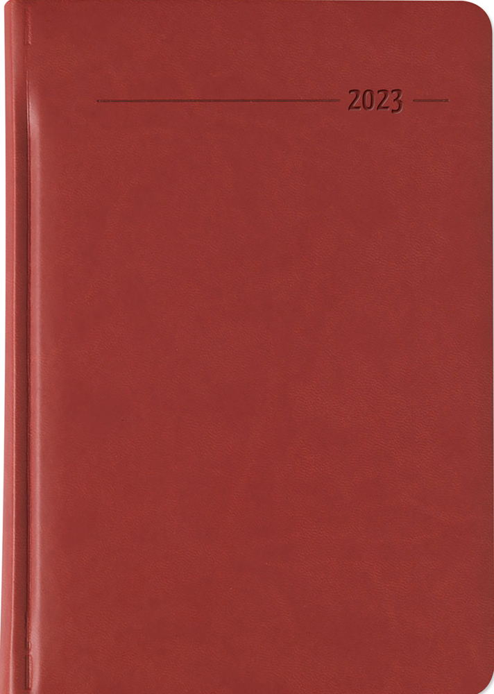 Buchkalender Tucson rot 2023 - mit Registerschnitt - Büro-Kalender A5 - 1 Tag 1 Seite - 416 Seiten - Tucson-Einband - Alpha Edition