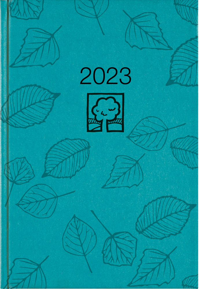 Wochenbuch türkis 2023 - Bürokalender 14,6x21 cm - 1 Woche auf 2 Seiten - 128 Seiten - mit Eckperforation - Notizbuch - Blauer Engel - 766-0717