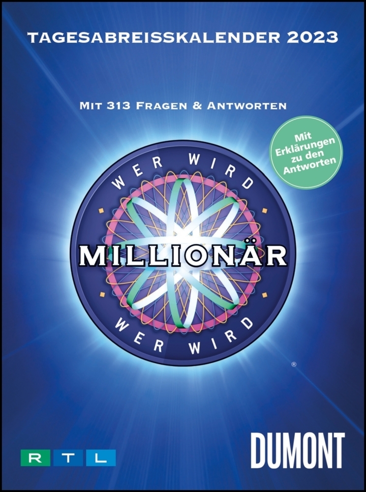 Wer wird Millionär 2023 Tagesabreißkalender - 11,8x15,9 - Rätselkalender - Knobelkalender - Tischkalender