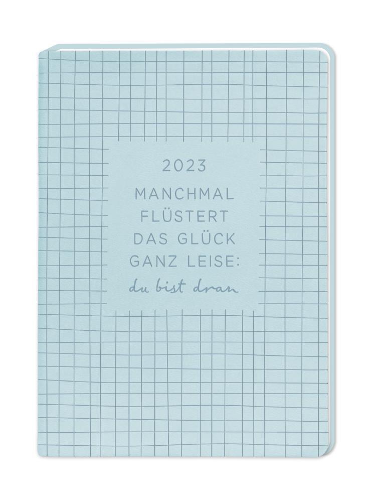 Terminplaner Lederlook A6 "Hellblau" 2023