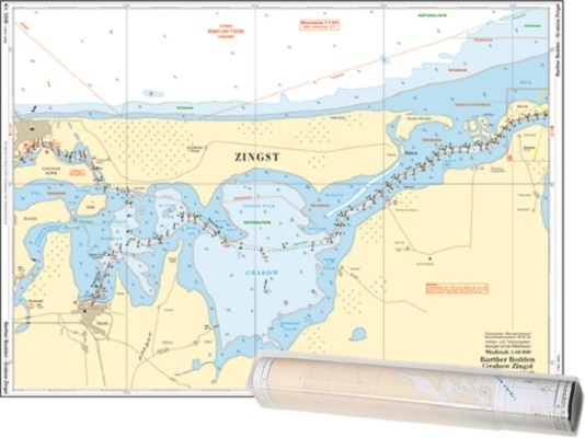Einzelkarte Barther Bodden - Grabow   Zingst / Saaler Bodden (Ausgabe 2022)