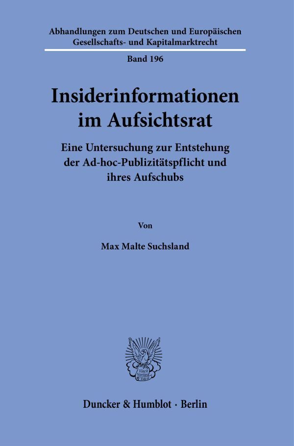 Insiderinformationen im Aufsichtsrat.