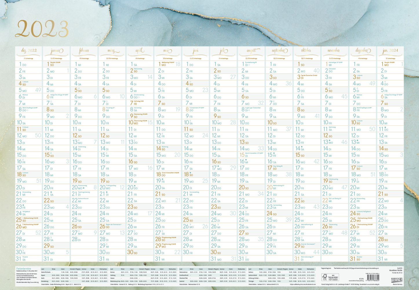 Wandtimer Marble 2023