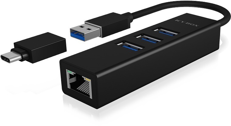 RAIDSONIC ICY BOX USB 3.0 HUB & LAN Adapter