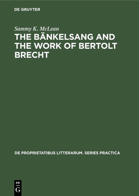 The Bänkelsang and the work of Bertolt Brecht