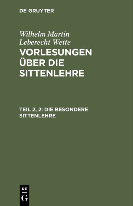 Die besondere Sittenlehre