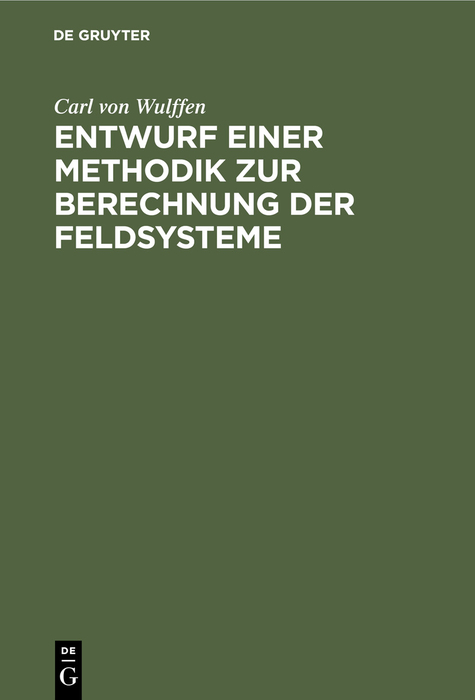 Entwurf einer Methodik zur Berechnung der Feldsysteme