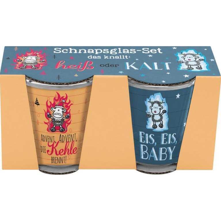Schnapsglas-Set das knallt: "heiß oder kalt"