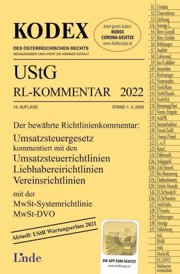 KODEX UStG-Richtlinien-Kommentar 2022