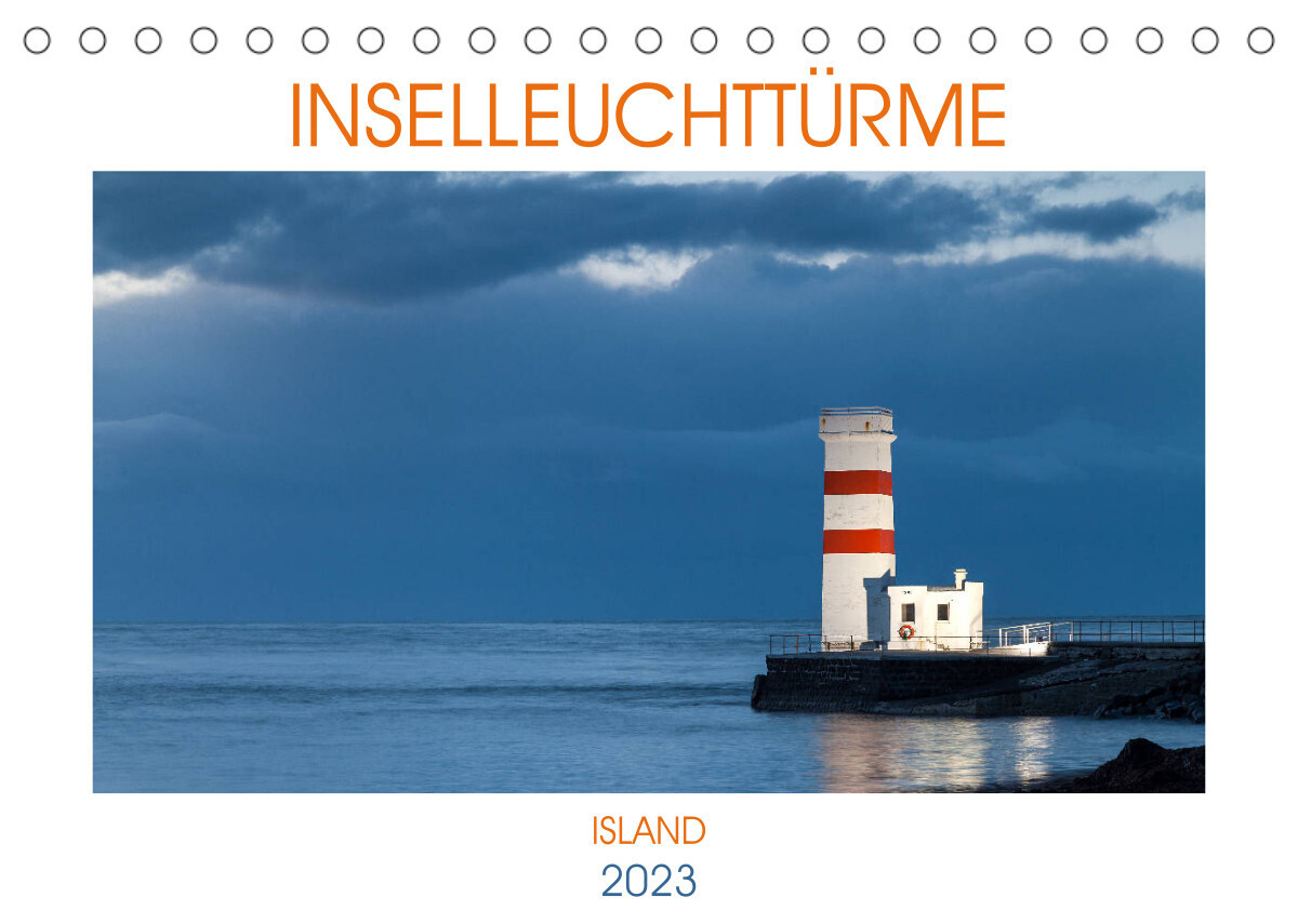 Inselleuchttürme Island (Tischkalender 2023 DIN A5 quer)