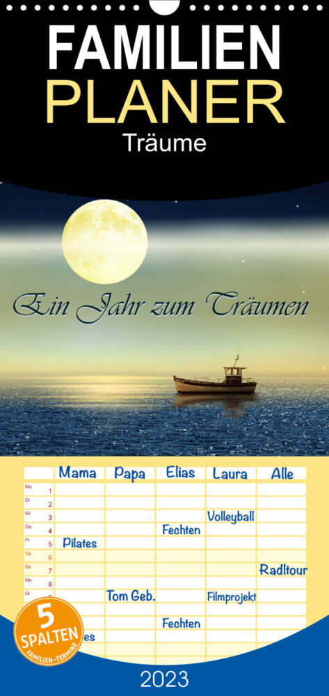 Familienplaner Ein Jahr zum Träumen by Mausopardia (Wandkalender 2023 , 21 cm x 45 cm, hoch)