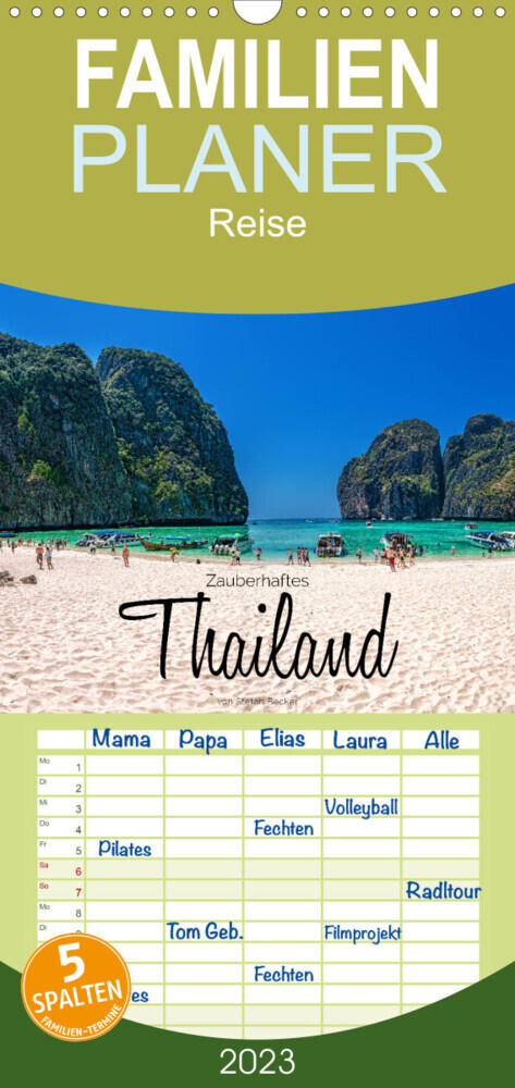 Familienplaner Zauberhaftes Thailand (Wandkalender 2023 , 21 cm x 45 cm, hoch)