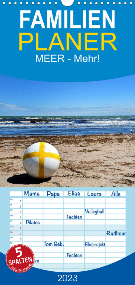 Familienplaner MEER - Mehr! (Wandkalender 2023 , 21 cm x 45 cm, hoch)