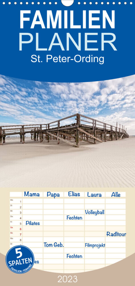 Familienplaner St. Peter-Ording (Wandkalender 2023 , 21 cm x 45 cm, hoch)