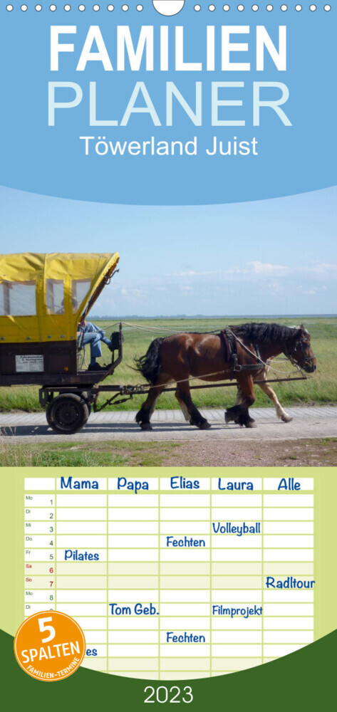 Familienplaner Töwerland Juist (Wandkalender 2023 , 21 cm x 45 cm, hoch)