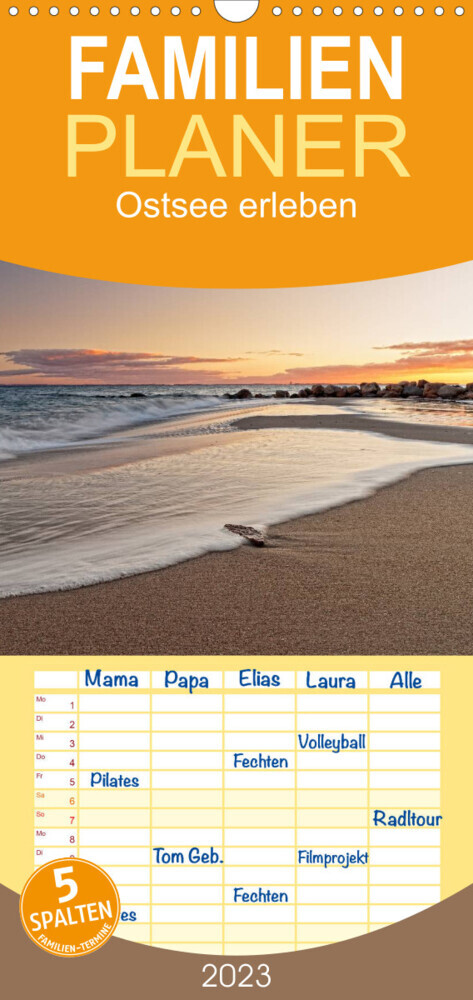 Familienplaner Ostsee erleben (Wandkalender 2023 , 21 cm x 45 cm, hoch)