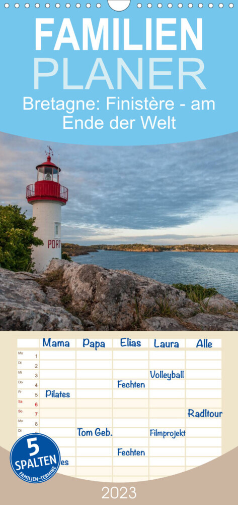 Familienplaner Bretagne: Finistère - am Ende der Welt (Wandkalender 2023 , 21 cm x 45 cm, hoch)