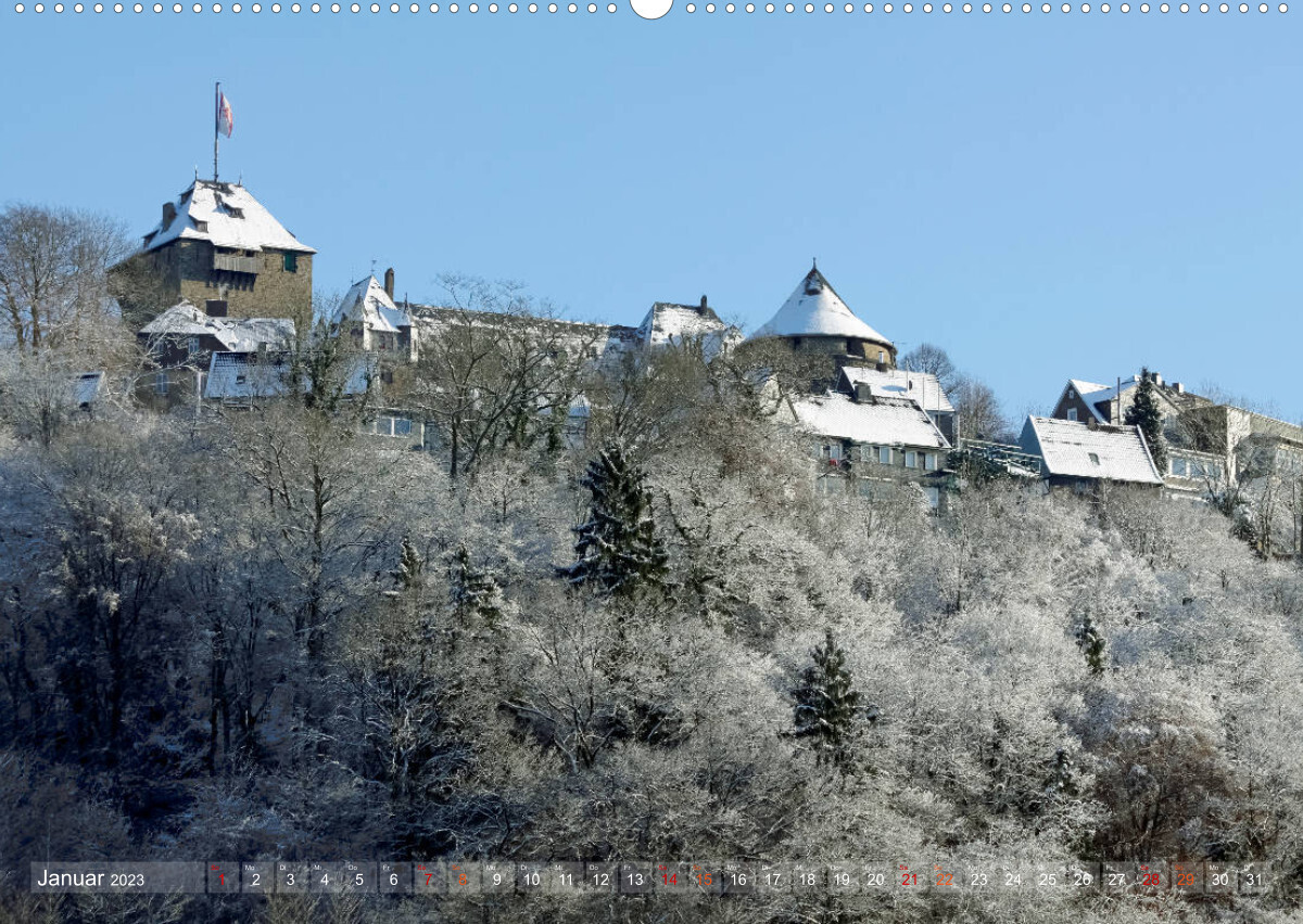 Burgen, Schlösser, Herrenhäuser im Bergischen Land (Premium, hochwertiger DIN A2 Wandkalender 2023, Kunstdruck in Hochglanz)
