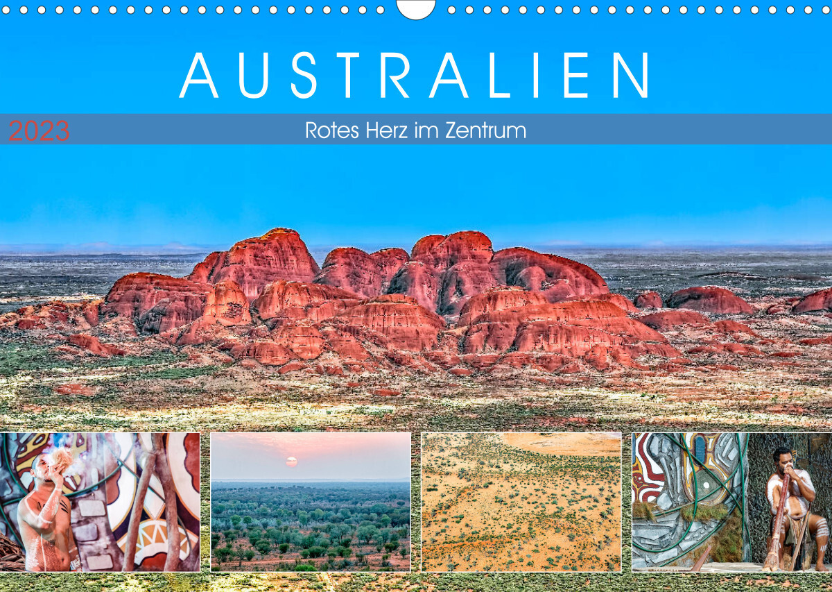 Australien - Rotes Herz im Zentrum (Wandkalender 2023 DIN A3 quer)