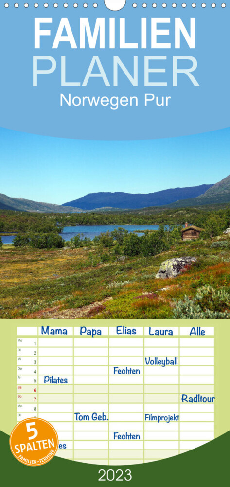 Familienplaner Norwegen PUR (Wandkalender 2023 , 21 cm x 45 cm, hoch)