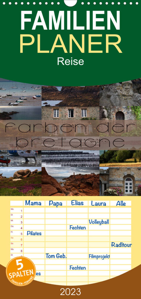 Familienplaner Farben der Bretagne (Wandkalender 2023 , 21 cm x 45 cm, hoch)