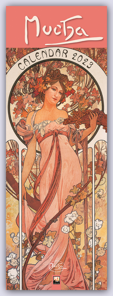 Alphonse Mucha - Alfons Mucha - Slimline-Kalender 2023
