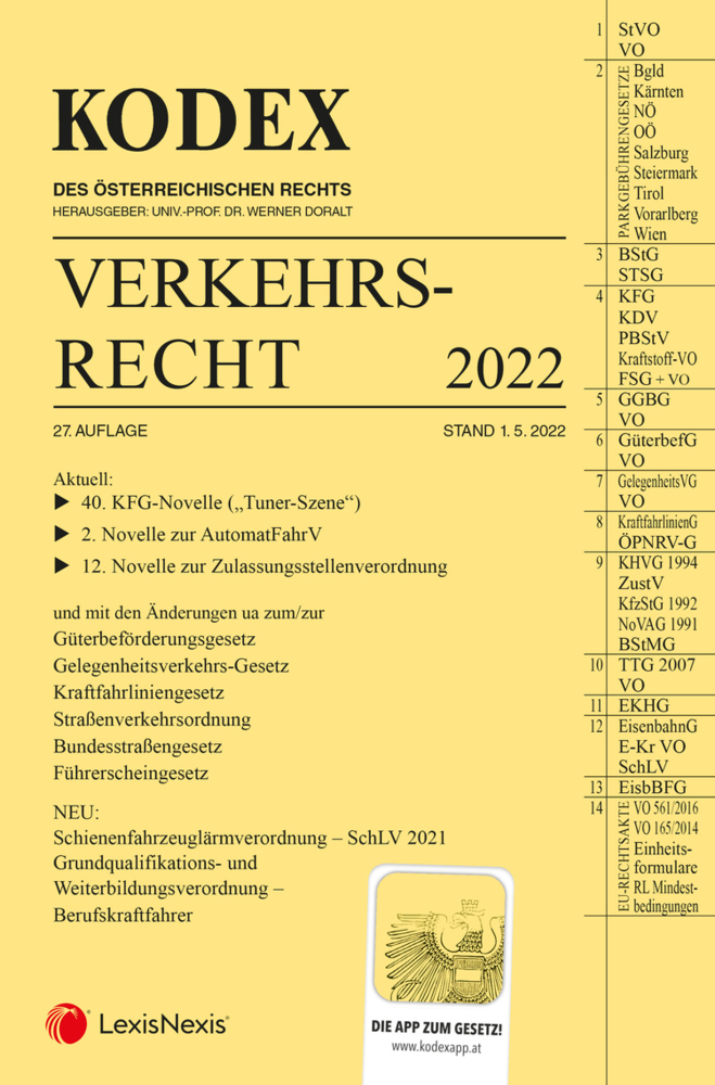 KODEX Verkehrsrecht 2022 - inkl. App