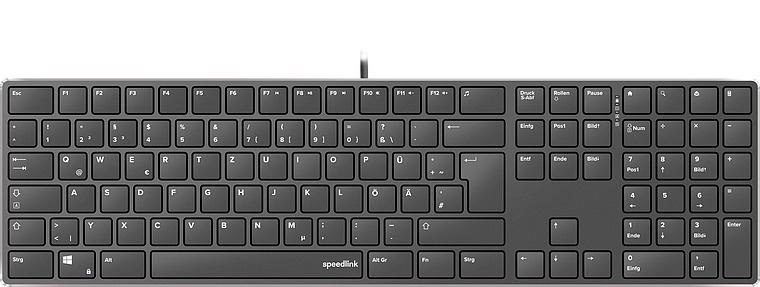 SPEEDLINK RIVA Slim Metal Scissor Keyboard, black - DE Layout