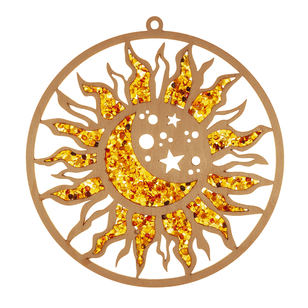 Bernstein Suncatcher Sonne Mond und Sterne