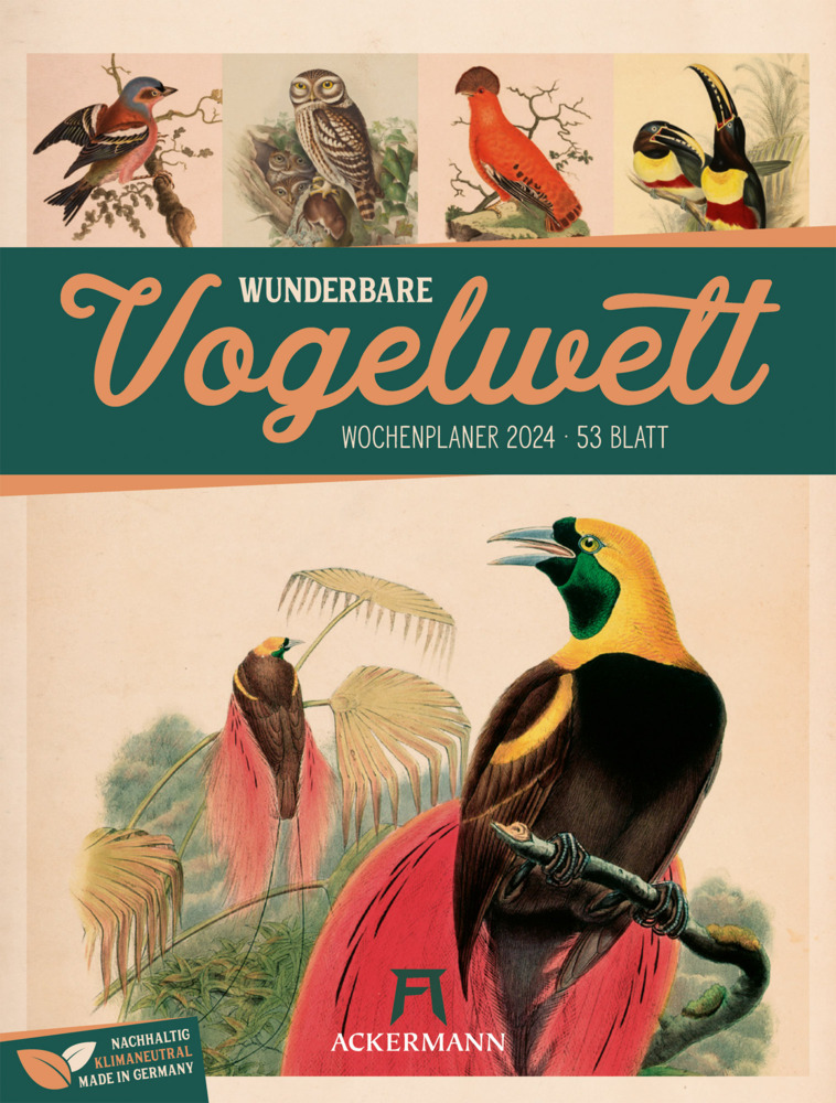 Wunderbare Vogelwelt - Vintage Wochenplaner Kalender 2024
