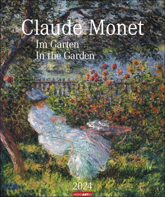Claude Monet - Im Garten. Kalender 2024 mit den schönsten Gartenbildern des Impressionisten aus den Museen der Welt. Wandkalender 2024 Großformat für Kunstliebhaber. 46x55 cm