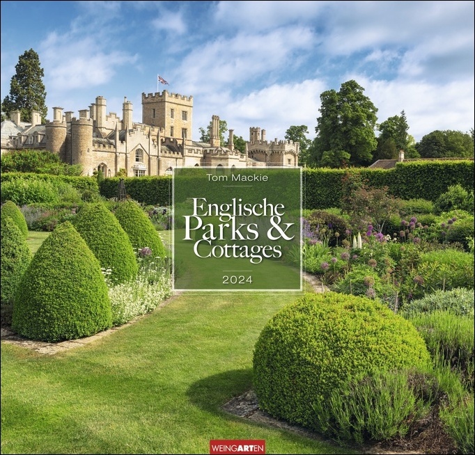 Englische Parks & Cottages Kalender 2024. Wandkalender mit 12 romantischen Fotos für Liebhaber englischer Gärten. Farbenprächtiger Bildkalender für die Wand. Fotokalender im Format 48 x 46cm