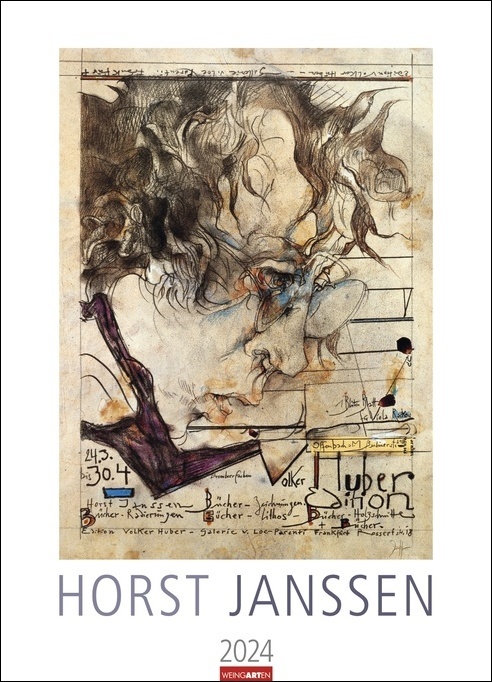 Horst Janssen Kalender 2024. Werke des deutschen Grafikers und Zeichners in einem großen Wand-Kalender. Hochwertiger Kunstkalender Großformat 49x68 cm.